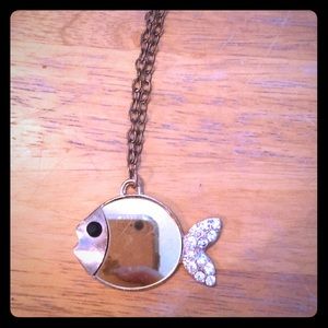 gold fish necklace.